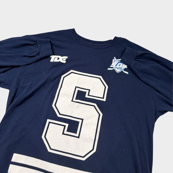 SZA SOS Tour Merch Long Sleeve Shirt Navy Blue XL Top Dawg TDE Hockey Jersey Tee - Picture 9 of 12